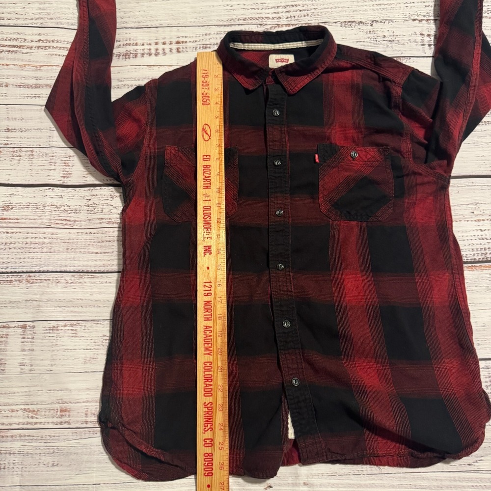 Levi Shirt Button Down Standard Fit Pockets‎ Red Men's Size Large - Picture 10 of 12